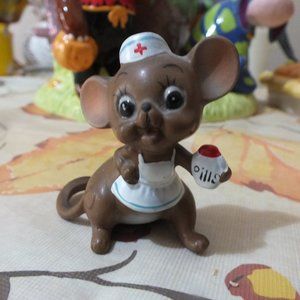 Vintage Josef Originals Nurse Mouse Figurine Made in Japan
